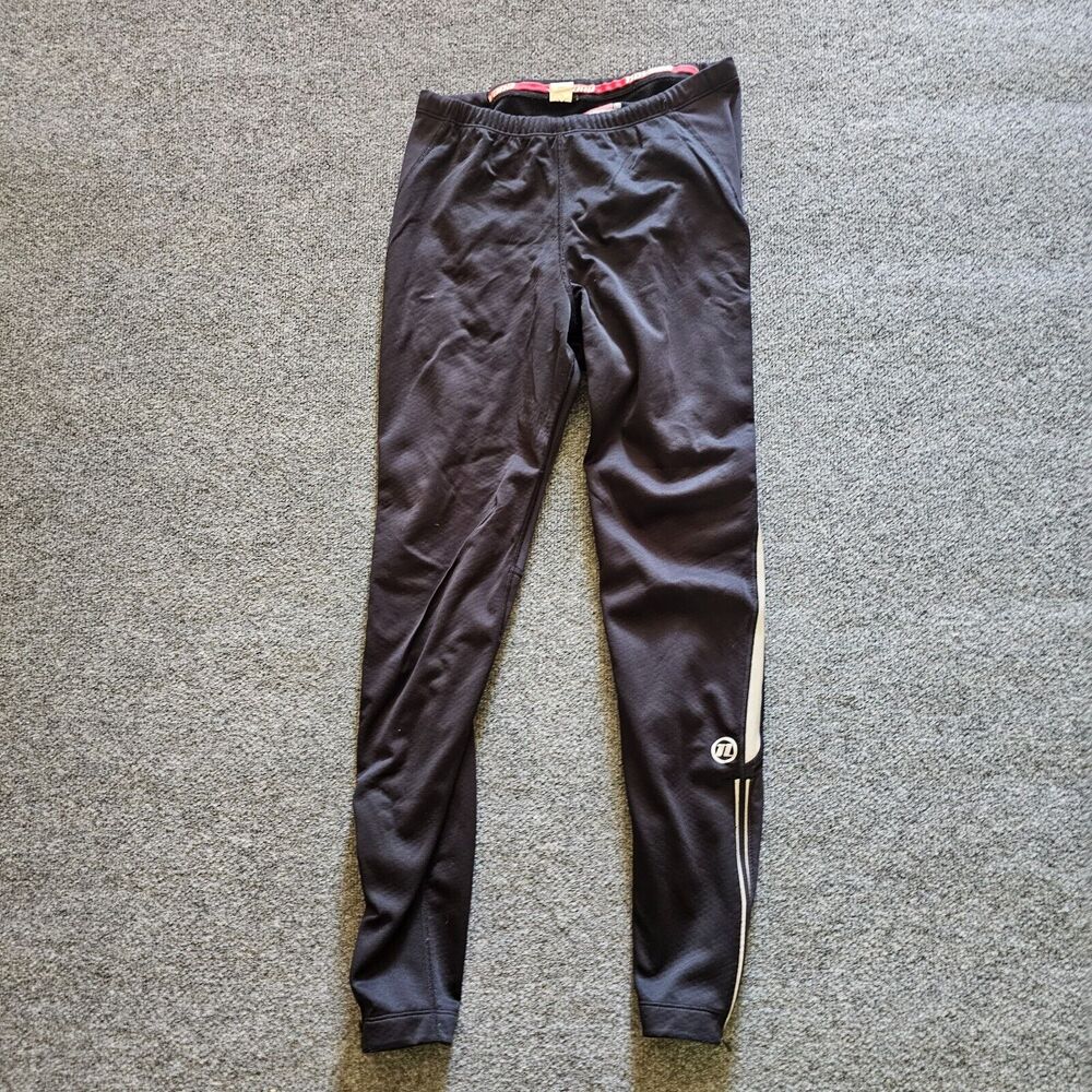 Novara Cycling Pants Womens Large Black Ankle Zip Skinny Elastic Waist Stretch